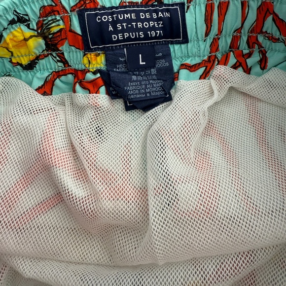 VILEBREQUIN Coral Fish Swim Trunks Bathing Suit Blue Size Boys L - Picture 3 of 5